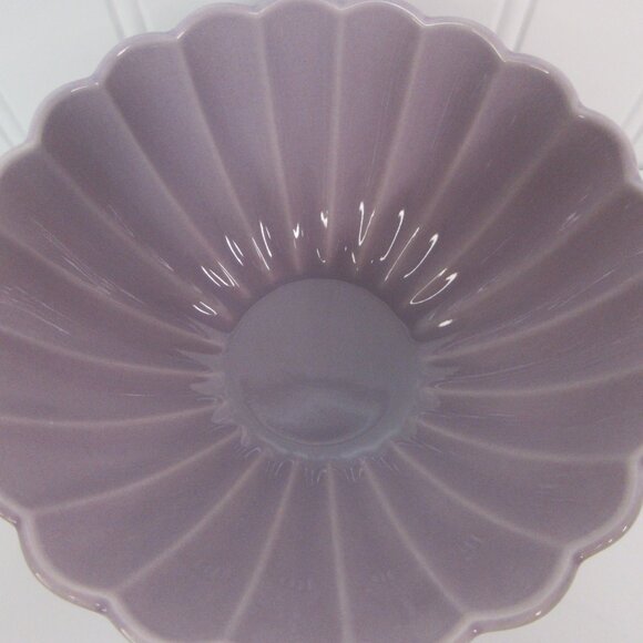 Set of 4 Pioneer Woman Colette Scalloped Cereal Bowl Purple Stoneware New - Picture 2 of 2